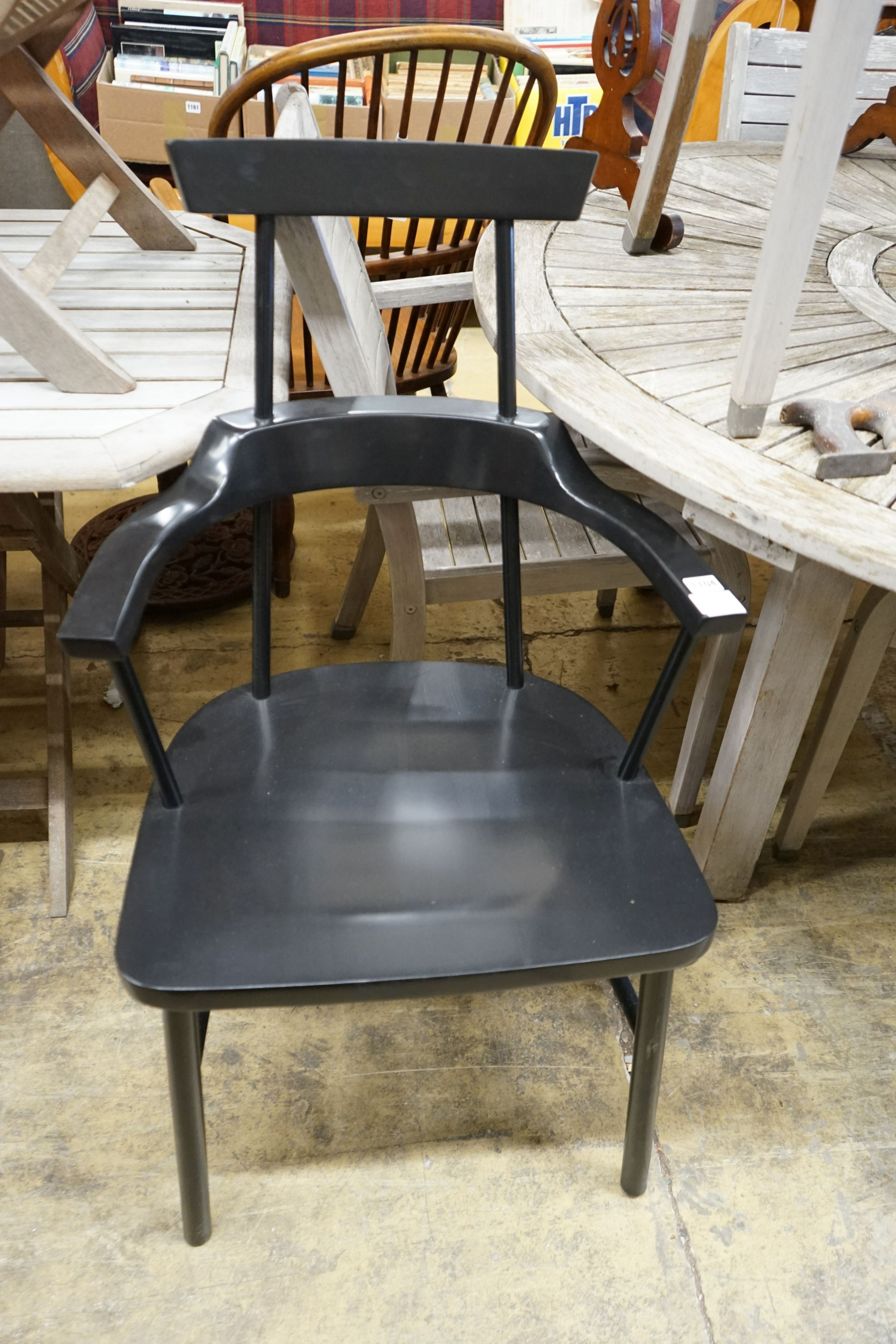 A contemporary ebonised Windsor chair